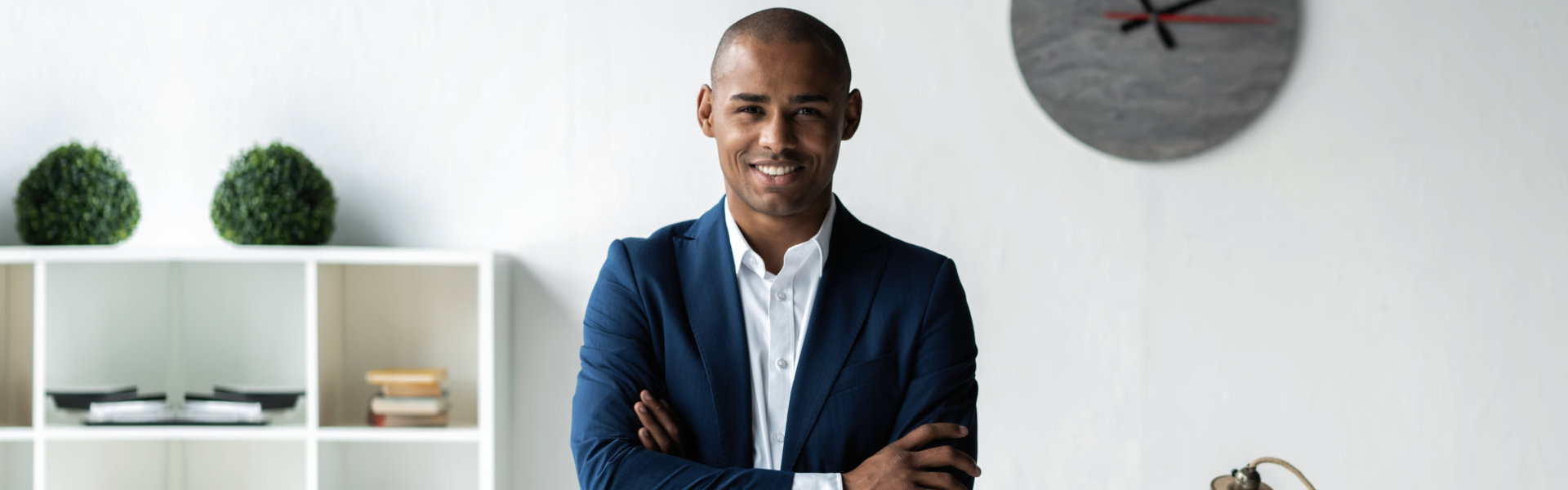 smiling man in suit